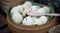 Bakpao traditional steamed food in bamboo