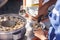 Bakso. indonesian meatball street food with soup