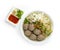 Bakso Meatballs and Noodles with Soup Served Chili Sauce Indonesia Food Style