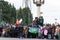 Baku - Azerbaijan: 10 December 2020. Azerbaijan Turkey and Pakistan flags in the Karabakh Victory Parade