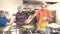 Baku, Azerbaijan-March 20, 2018: female and male chefs prepare vegetarian dishes in the kitchen