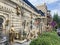 Baku, Azerbaijan, September, 10, 2019. Gilded sculptures in front of Taza Bey Hamam on Sheikh Shamil street, house 12, built in 18