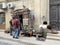 Baku, Azerbaijan, September, 10, 2019. Trade by souvenirs and handicrafts on the street Asafa Zeynalli in the historic district of