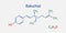 Bakuchiol chemical formula vector illustration. Meroterpene skeletal structure . A natural alternative to retinol