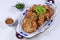 Bala-Bala or Vegetable Fritters, Made from Flour Batter with Diced Carrot and Cabbage and Deep Fried