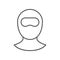 Balaclava or robber mask line outline icon