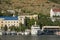 Balaklava Bay with buildings and yachts on the background of the mountains