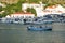 Balaklava Bay with buildings and yachts on the background of the mountains