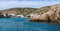 BALAKLAVA, UKRAINE - JUNE 27, 2012: view from the sea at the entrance to Balaklava Bay, Balaklava, Black Sea