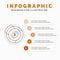 Balance, budget, diagram, financial, graph Infographics Template for Website and Presentation. Line Gray icon with Orange