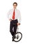 Balance in business - man with monocycle