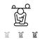 Balance, Concentration, Meditation, Mind, Mindfulness Bold and thin black line icon set
