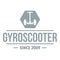 Balance gyro scooter logo, simple gray style