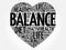 BALANCE heart word cloud, fitness