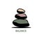 Balance icon. Harmony symbol. Stack of stones. Buddhism concept