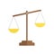 Balance icon. Law balance symbol. Justice scales icon. Flat design vector illustration.