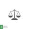 Balance lawyer icon. Law firm logo scale. Equilibrium Scale Balance