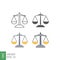 Balance lawyer icon. Law firm logo scale. Equilibrium Scale Balance