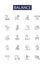 Balance line vector icons and signs. concept, equilibrium, life, harmony, work, equality, illustration,weight outline