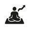 Balance, Meditation and Yoga Silhouette Icon. Flexible Person Meditate in Pose Lotus Solid Symbol. Harmony Glyph