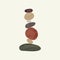 Balance pebble stone harmony vector Illustration. Simplicity calm and zen of cairn rock shape. Simple poise tower