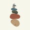 Balance pebble stone harmony vector Illustration. Simplicity calm and zen of cairn rock shape. Simple poise tower