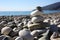Balance pebbles on the beach.