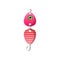 Balance red striped fishing bait with one hook