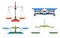 Balance scales with weight and equal pans. Device to measure mass, compare two objects, home and laboratory instrument