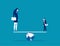 Balance. Small and Large business balancing on seesaw. Concept business vector illustration
