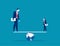 Balance. Small and Large business balancing on seesaw. Concept business vector illustration