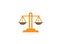 Balance symbol scales logo design illustration, law symbol
