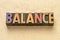 Balance word in wood type