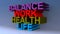 Balance work health life on blue