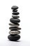 Balanced Japanese Rocks in Ascending Order, Isolated on White. Generative ai