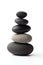 Balanced Japanese Rocks in Ascending Order, Isolated on White. Generative ai