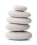 Balanced pebbles isolated on white background