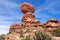 Balanced Rock formation in the Arches National Park, Utah, USA. Bizzare geological shapes in the desert of American