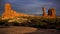 Balanced Rock at sunset Arches National Park Moab Utah.