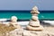 Balanced stones near the beach.