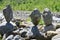 Balanced stones near the caucasus river