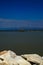 Balancing fishing hut at the river mouth