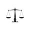Balancing scales isolated law and justice symbol