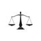 Balancing scales isolated law and justice symbol