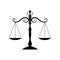 Balancing scales isolated law and justice symbol