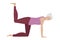 Balancing table yoga pose. Senior woman doing yoga. Cheerful positive mature woman in sportswear doing exercises