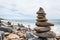 Balansed Stacked stones on the beach