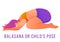 Balasana flat vector illustration