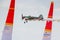 Balashikha, Moscow region, Russia - May 25, 2019: Russian aerobatic aircraft Yakovlev YAK-55M RA-2935G performs aerobatics over