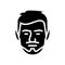 balbo beard hair style glyph icon vector illustration